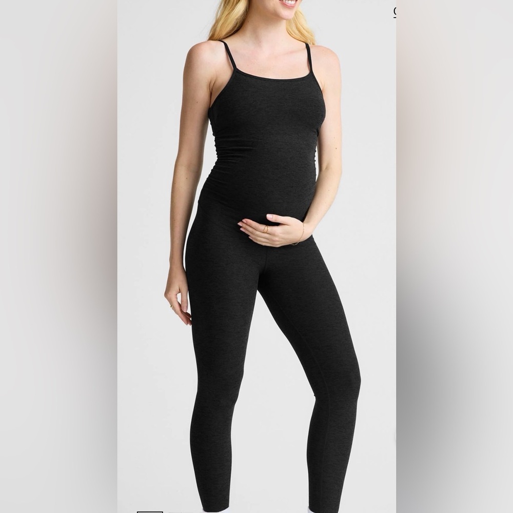 Beyond Yoga, Beyond the Bump Maternity Space dye Black Jumpsuit, Small, like NEW